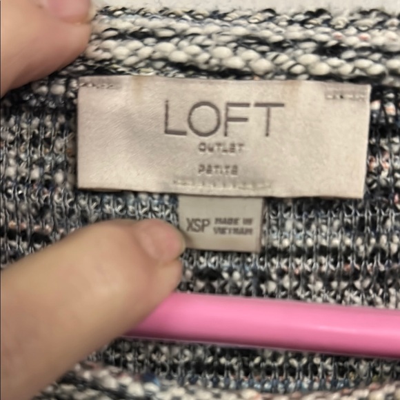 LOFT Gray and White Long Sleeve Tee - Picture 2 of 4